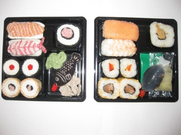 На фото – суши-сет от Кейт (слева) и его оригинал